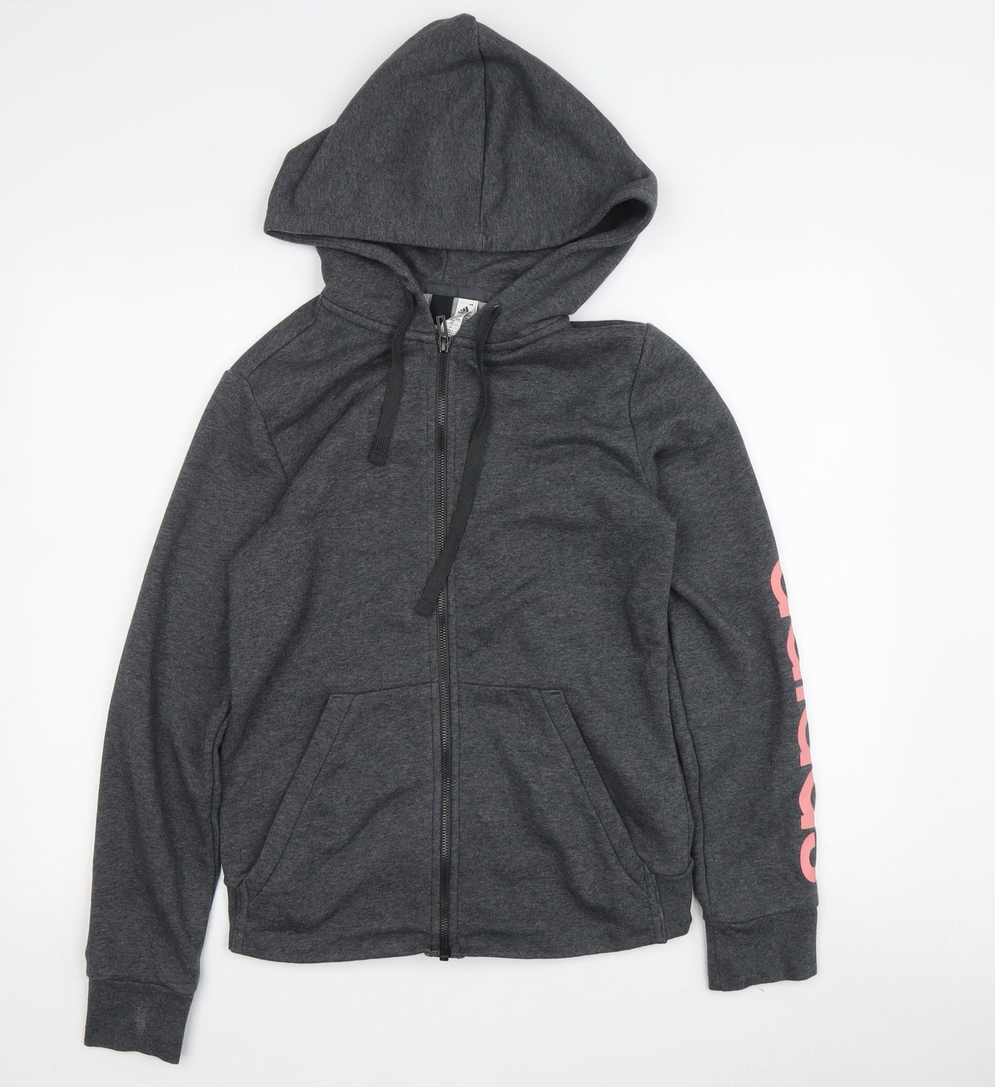 Adidas Women's Grey Full Zip Hoodie Size 8