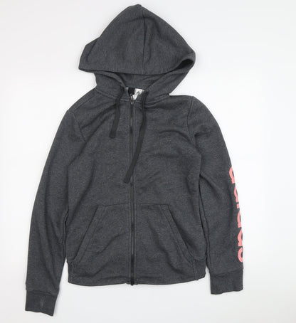 Adidas Women's Grey Full Zip Hoodie Size 8