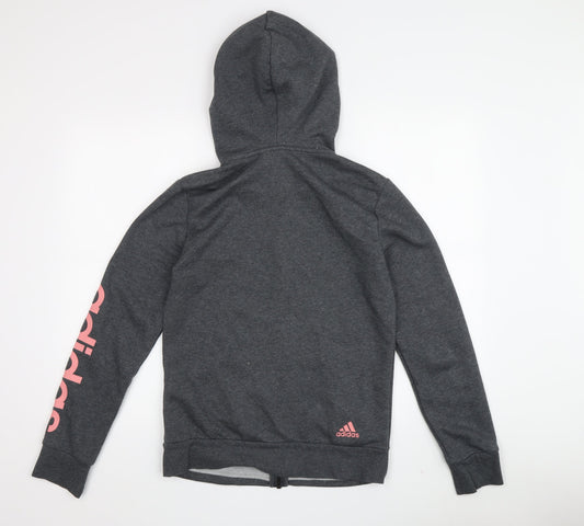 Adidas Women's Grey Full Zip Hoodie Size 8