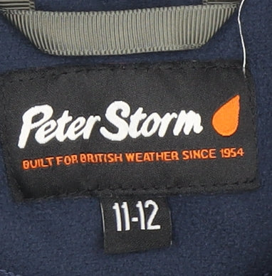 Peter Storm Boys Blue Fleece Sweatshirt 11-12 High Neck Zip