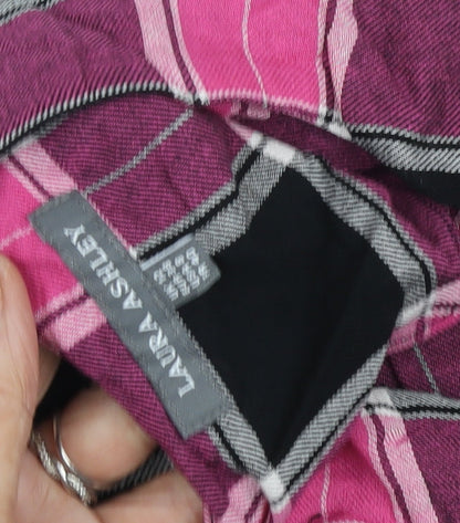 Laura Ashley Women's Plaid Blouse, 3/4 Sleeve, Size 10
