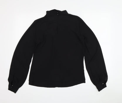 Karen Millen Women's Black High Neck Blouse Size 8