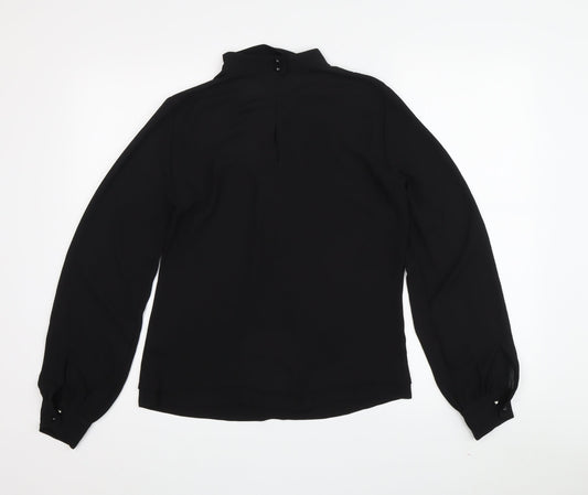 Karen Millen Women's Black High Neck Blouse Size 8