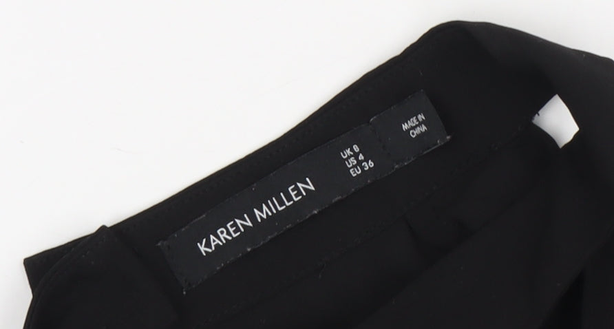 Karen Millen Women's Black High Neck Blouse Size 8
