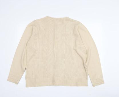 Honor Millburn Women's Beige Cardigan Size L with Embroidery