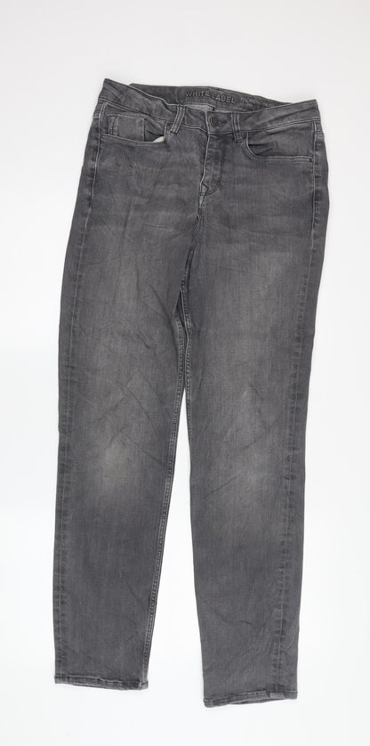 Womens UK Size 10 White Label Regular Fit Straight Grey Jeans