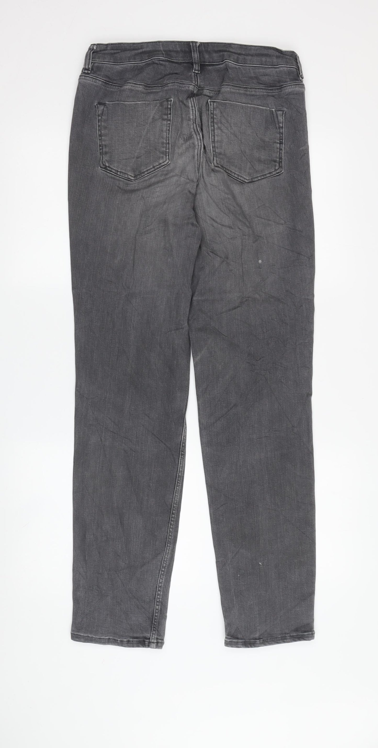 Womens UK Size 10 White Label Regular Fit Straight Grey Jeans