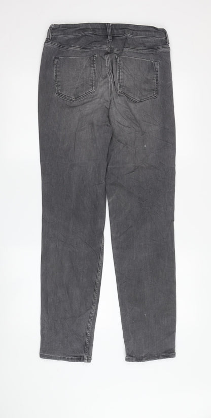Womens UK Size 10 White Label Regular Fit Straight Grey Jeans