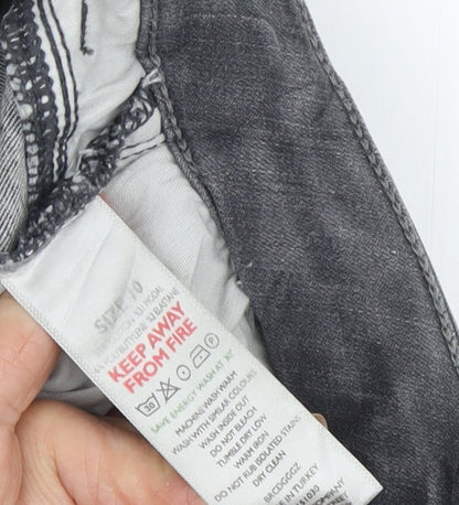 Womens UK Size 10 White Label Regular Fit Straight Grey Jeans