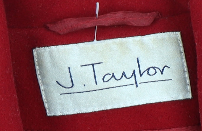 J. Taylor Women's Red Pea Coat M Wool Blend