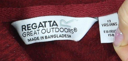 Regatta Girls Red Hoodie, Size 12 Years, Lightweight