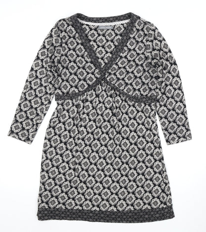 Laura Ashley Women's Black Geometric Retro Dress Size 8