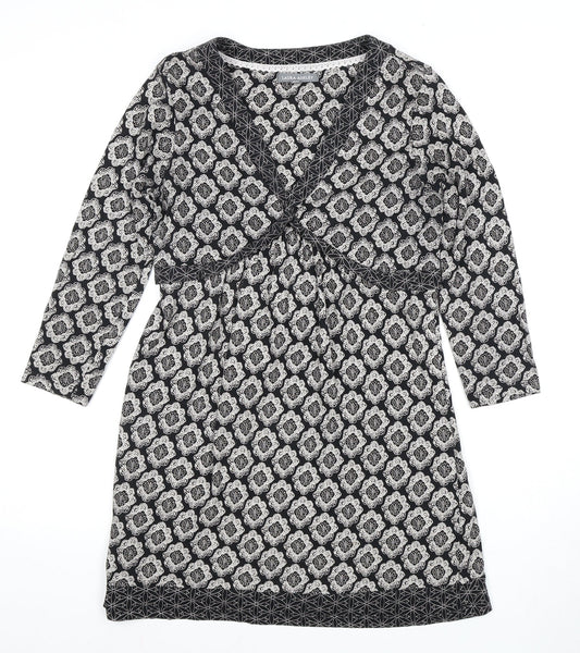 Laura Ashley Women's Black Geometric Retro Dress Size 8