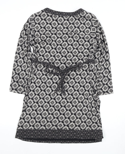 Laura Ashley Women's Black Geometric Retro Dress Size 8