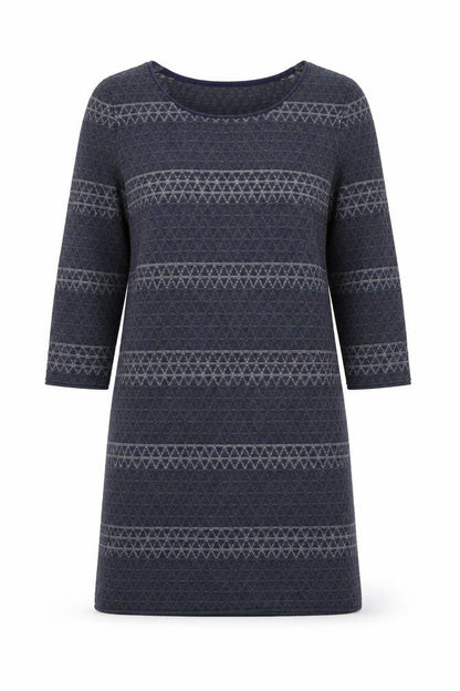 White Stuff Women's Blue Geometric Knee Length Shift Dress