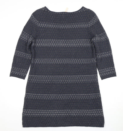 White Stuff Women's Blue Geometric Knee Length Shift Dress