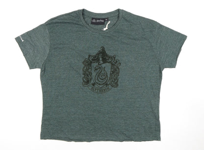 Unisex Adults UK Size XL Harry Potter Green Basic T-Shirt