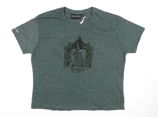 Unisex Adults UK Size XL Harry Potter Green Basic T-Shirt