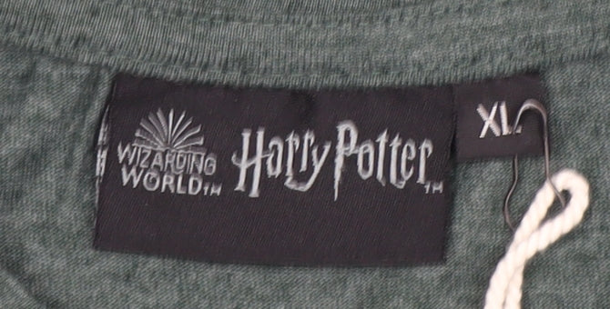 Unisex Adults UK Size XL Harry Potter Green Basic T-Shirt