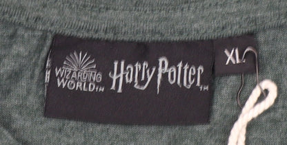 Unisex Adults UK Size XL Harry Potter Green Basic T-Shirt