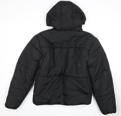 Fila Women's Black Ivory Puffer Jacket L Hooded Winter