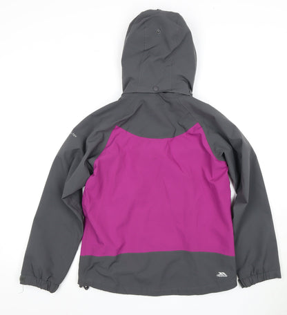 Trespass Girls Grey Rain Coat, 9-10 Years - Waterproof & Breathable