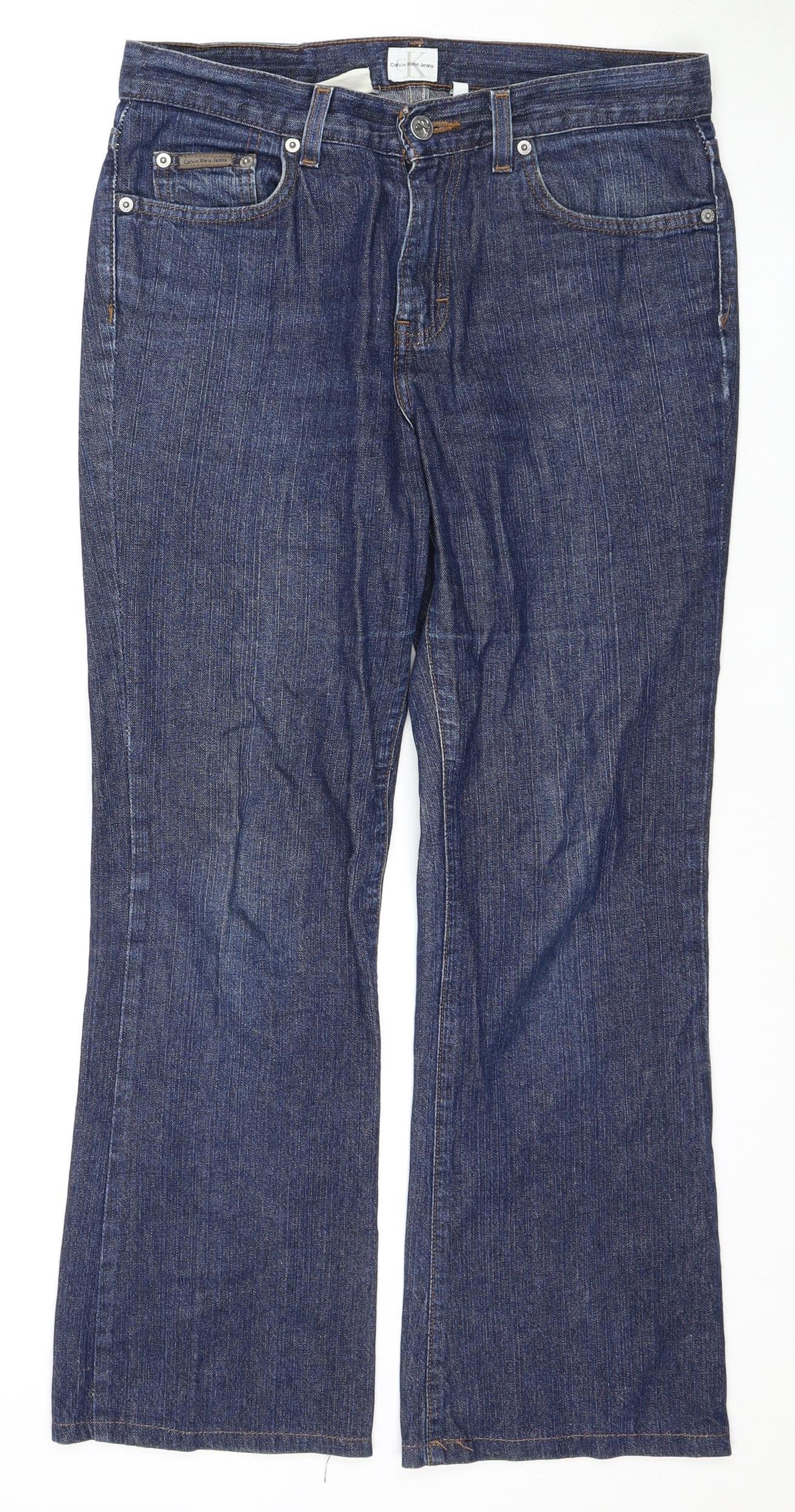 Calvin Klein Women's Blue Straight Jeans 7 Slim