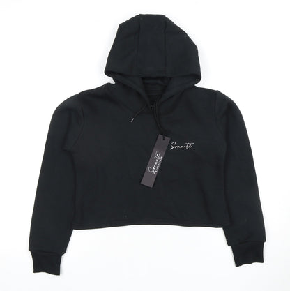 Soviet London Girls Black Pullover Hoodie, Size 10-11 Years