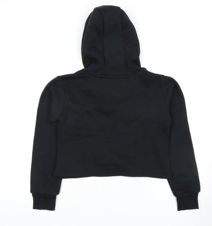 Soviet London Girls Black Pullover Hoodie, Size 10-11 Years