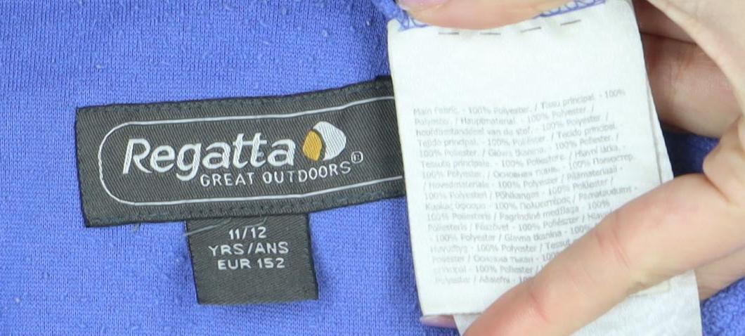 Regatta Girls' Blue Fleece Jacket, Size 11-12, Winter Essential