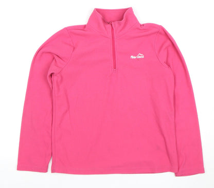 Peter Storm Girls Pink Fleece Sweatshirt 11-12 Years, 1/2 Zip