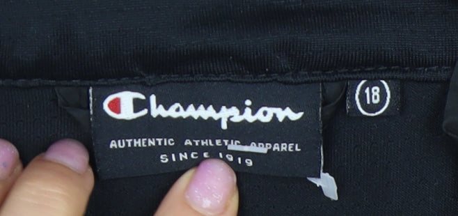 Champion Women's Black Regular Fit Basic Jacket Size 18
