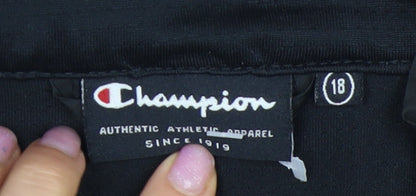 Champion Women's Black Regular Fit Basic Jacket Size 18