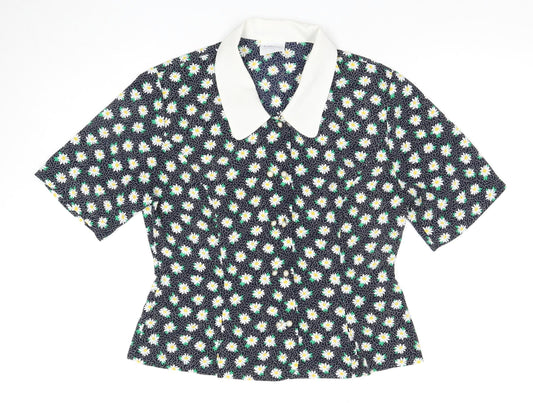 Womens UK Size 8 Eastex Multicoloured Basic Blouse