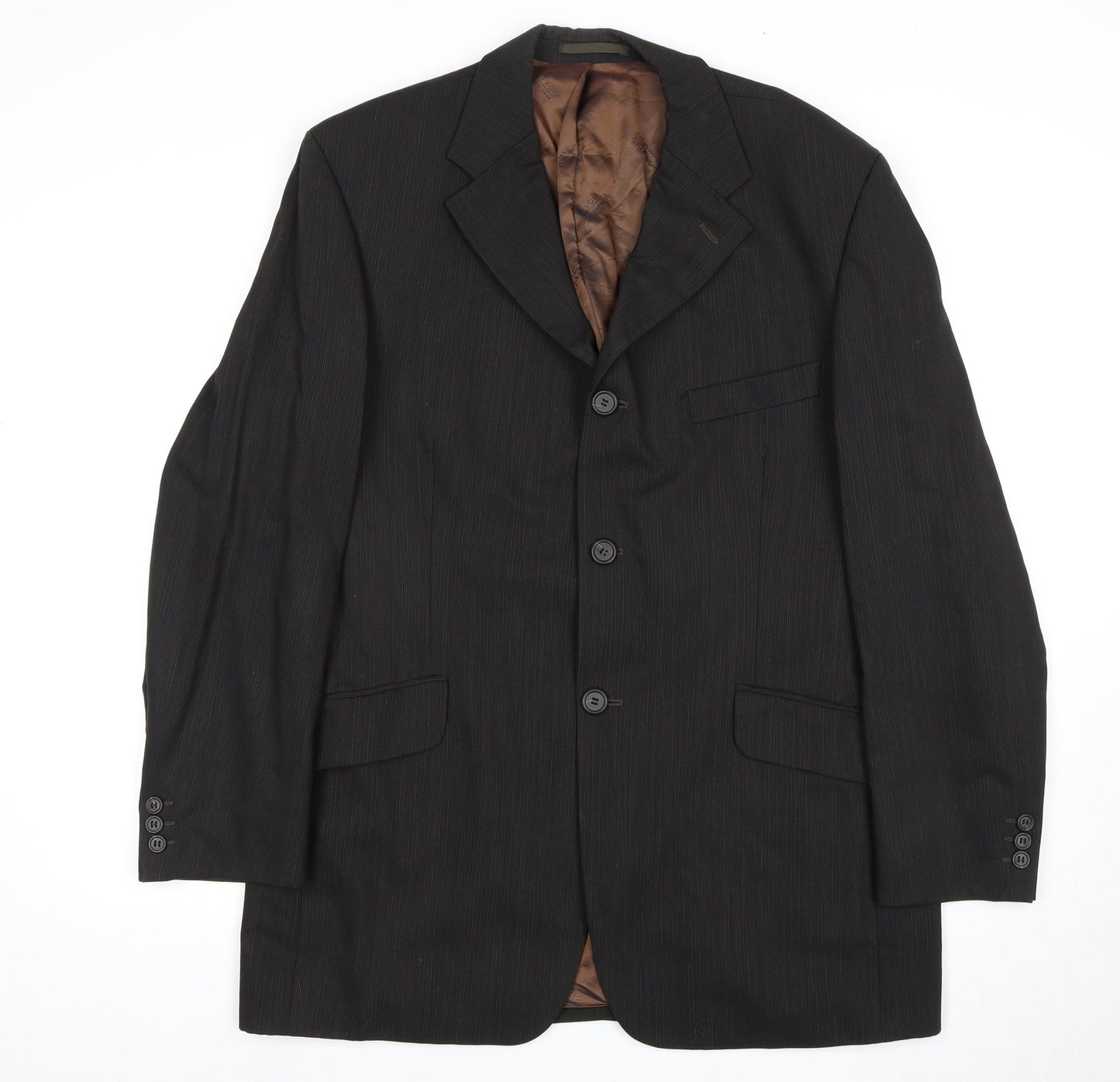 Mens UK Size 42 Jeff Banks Regular Black Suit Jacket