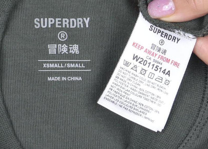 Superdry Green XS Unisex Pullover Crew Sweatshirt