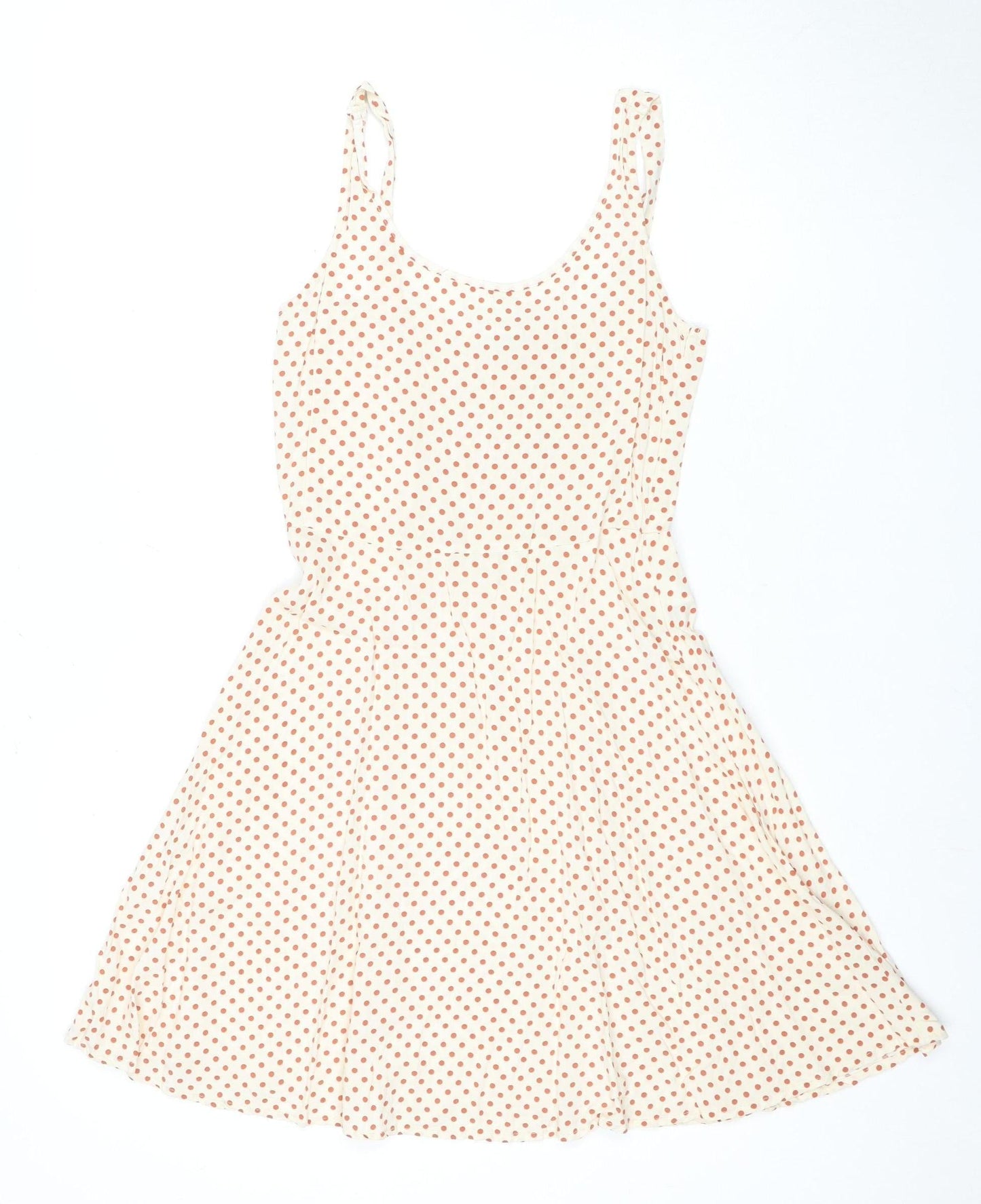 Jacqueline de Yong Women White Polka Dot Skater Dress Sz 6