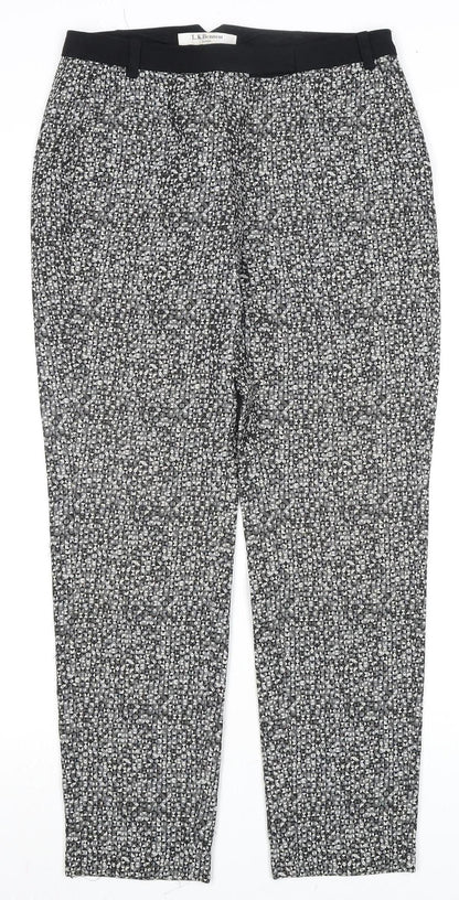 L.K. Bennett Women's White Geometric Trousers UK 8