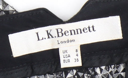 L.K. Bennett Women's White Geometric Trousers UK 8