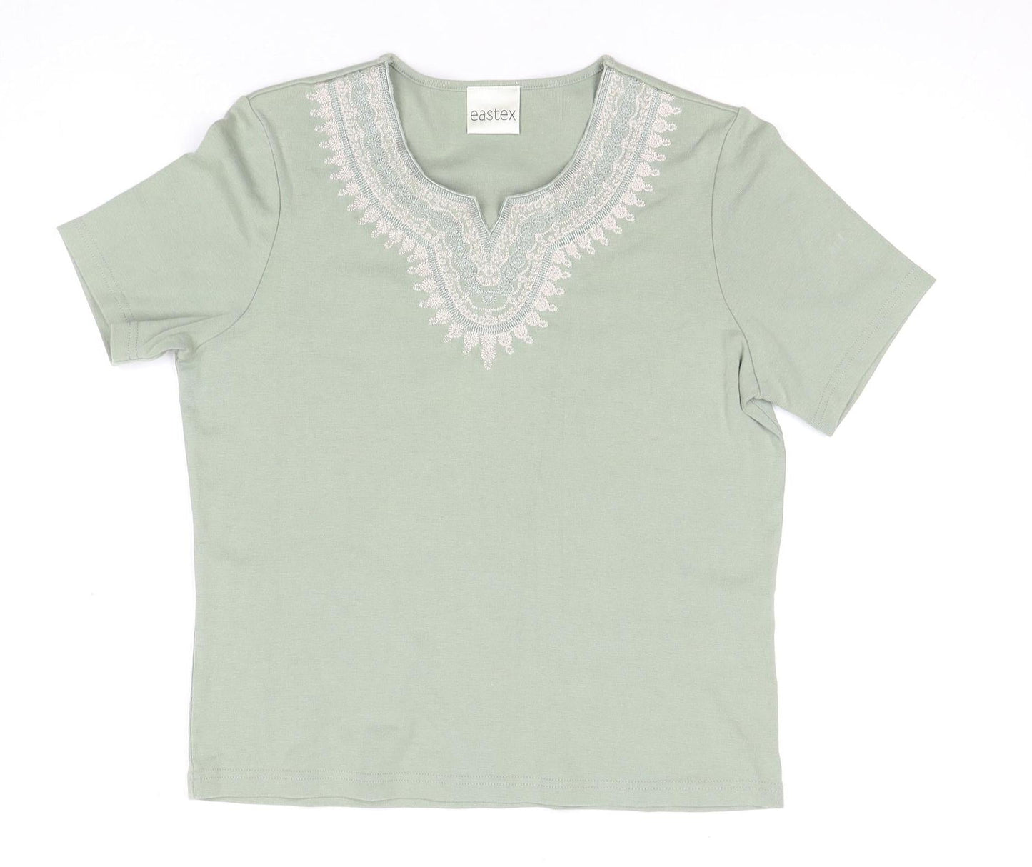 Womens UK Size 10 Eastex Green Basic T-Shirt