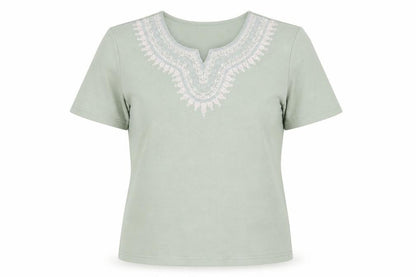 Womens UK Size 10 Eastex Green Basic T-Shirt