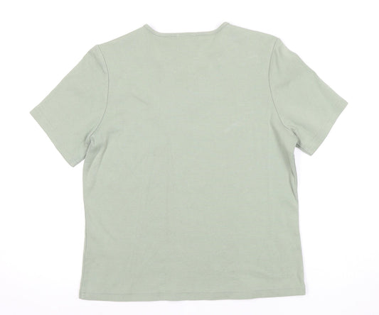 Womens UK Size 10 Eastex Green Basic T-Shirt