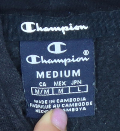 Mens UK Size M Champion Black Pullover Hoodie
