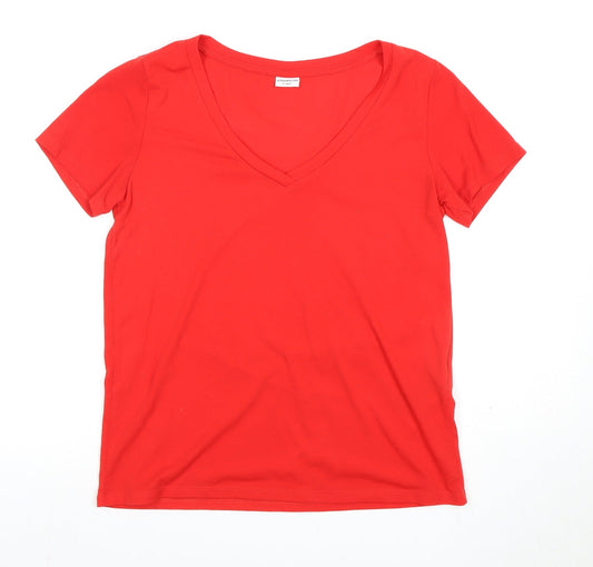 Jacqueline de Yong Women's Red V-Neck T-Shirt XS
