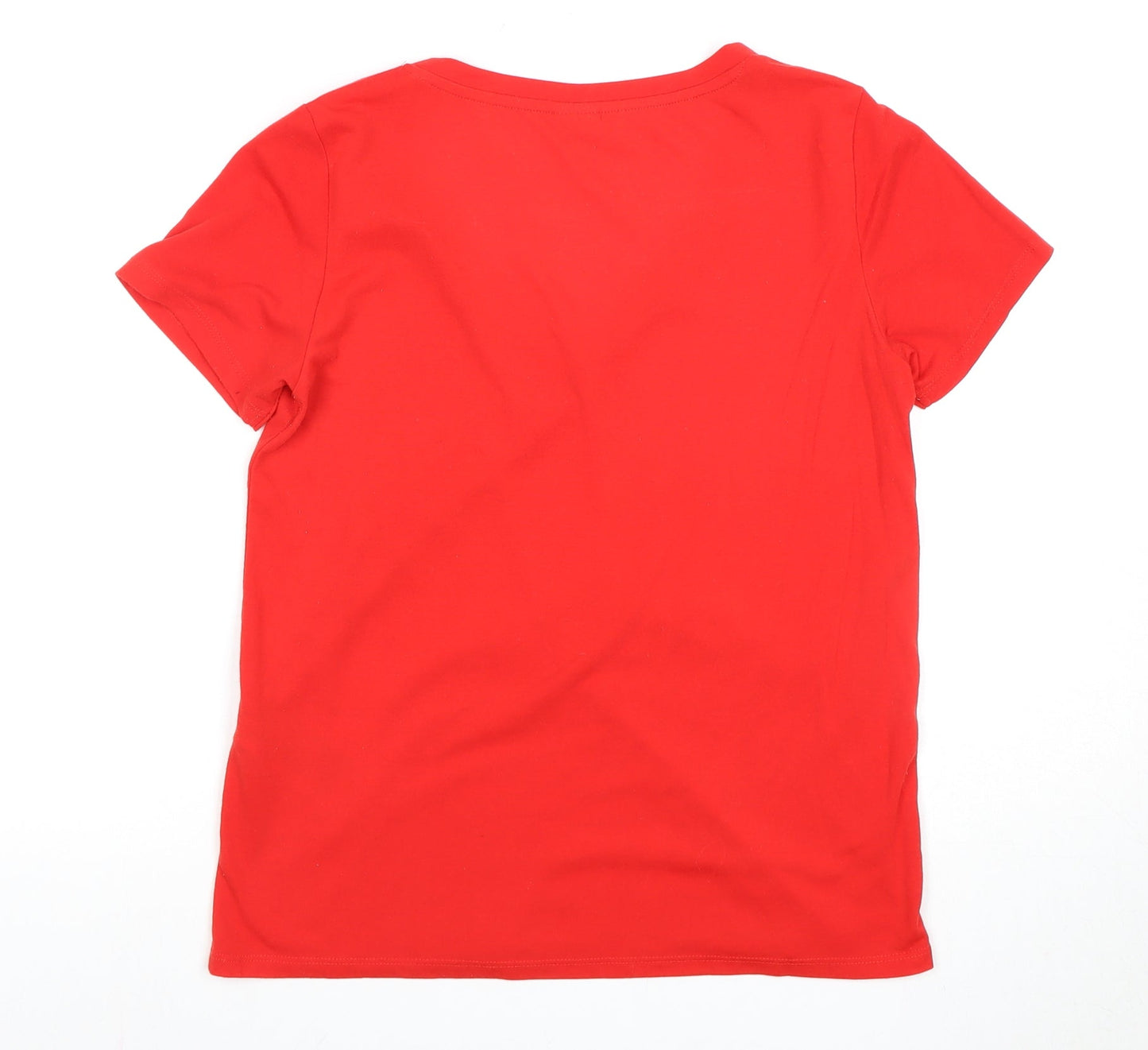 Womens UK Size XS JACQUELINE DE YONG Red Basic T-Shirt