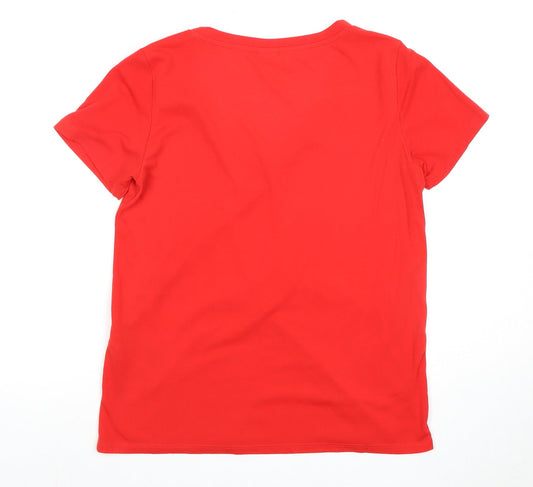 Jacqueline de Yong Women's Red V-Neck T-Shirt XS