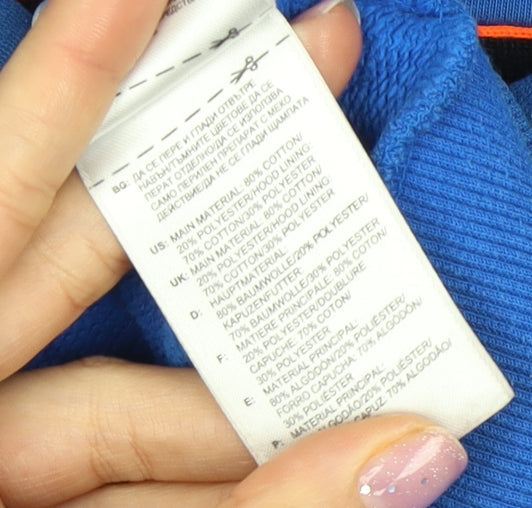 adidas Men's Blue Pullover Hoodie, Size S, Logo Accent