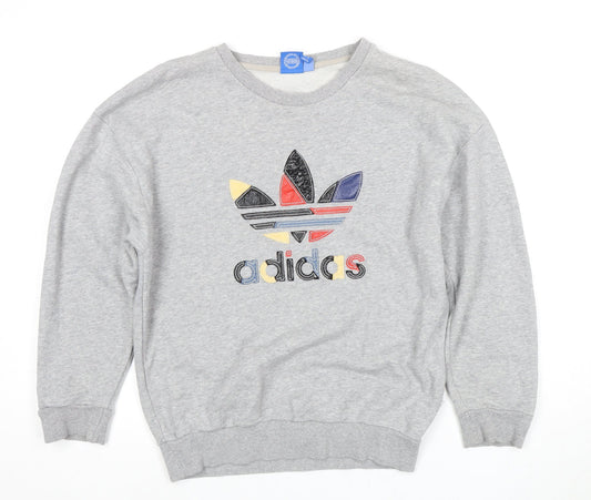 Adidas Women's Grey Logo Sweatshirt Size 6
