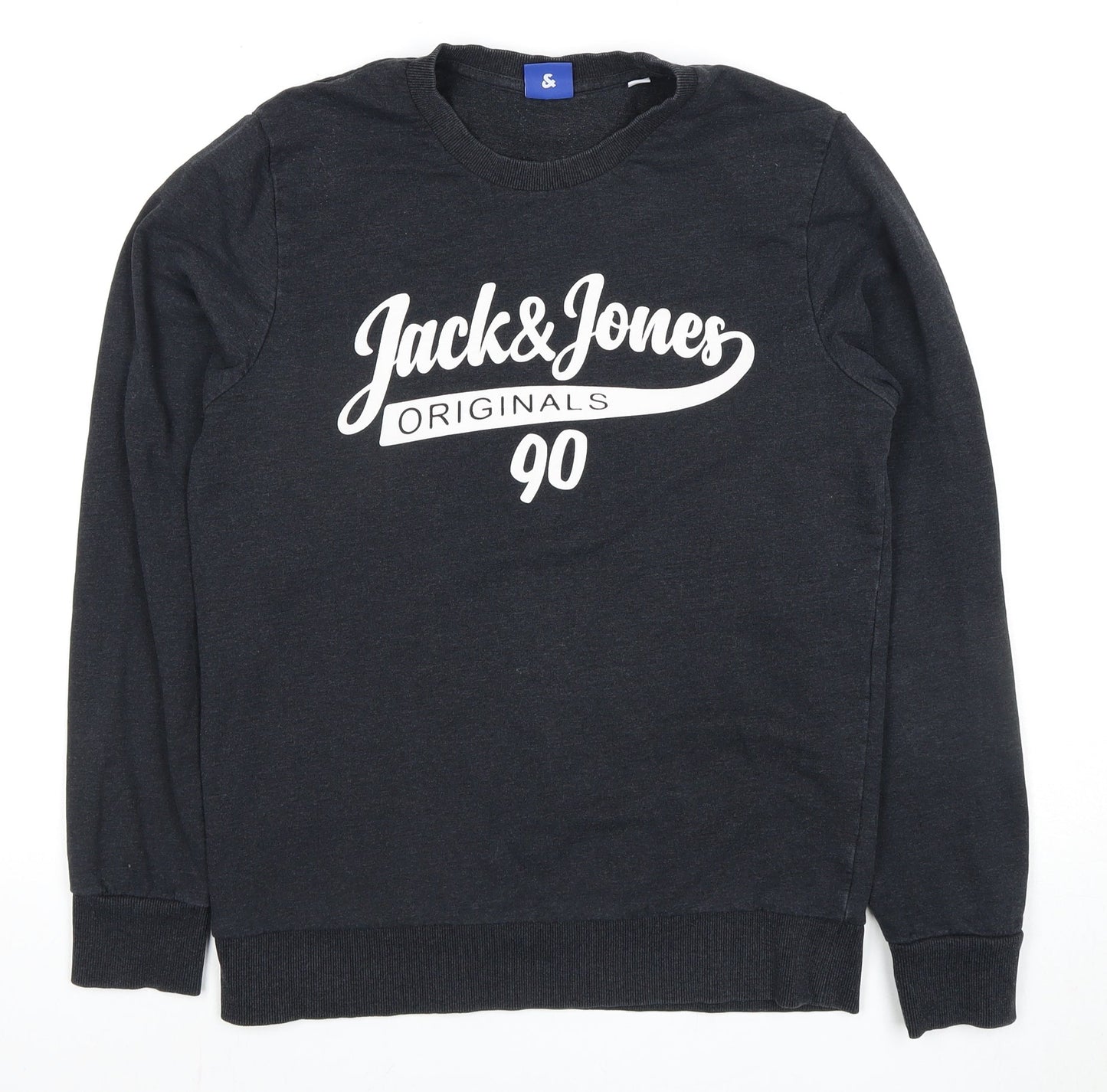 Mens UK Size S JACK & JONES Black Pullover Sweatshirt