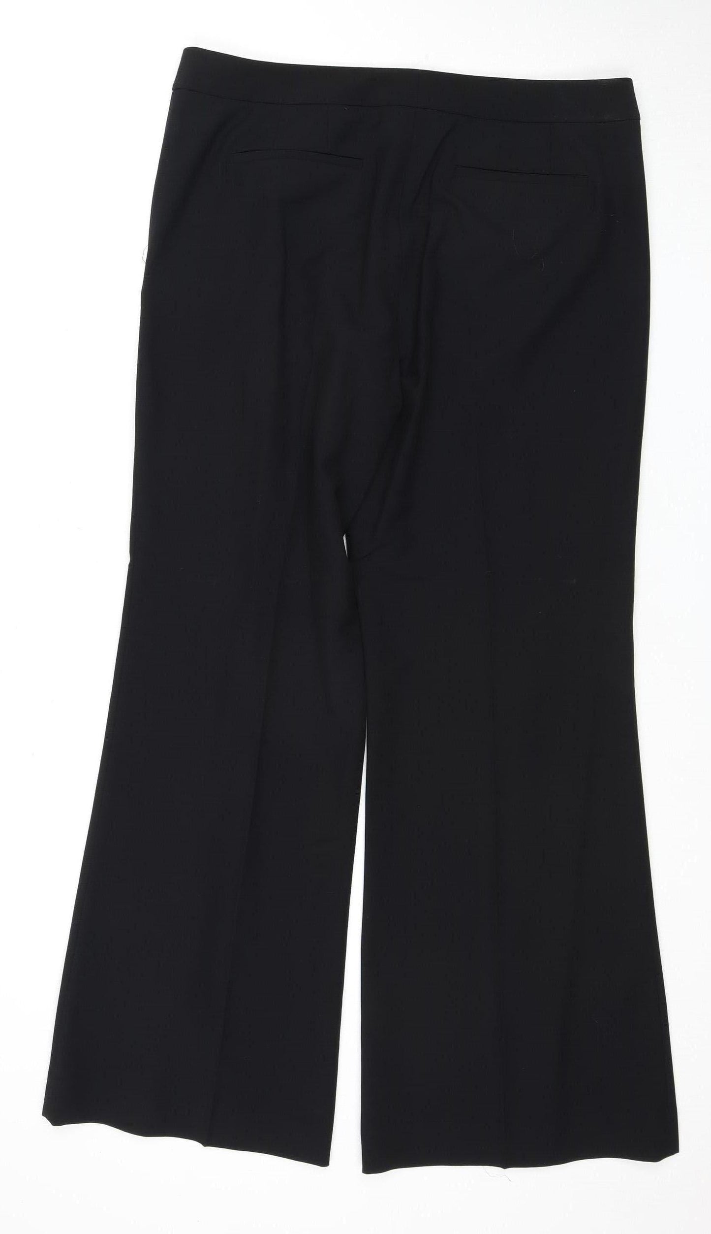 DKNY Women's Black Wide-Leg Trousers Size 12